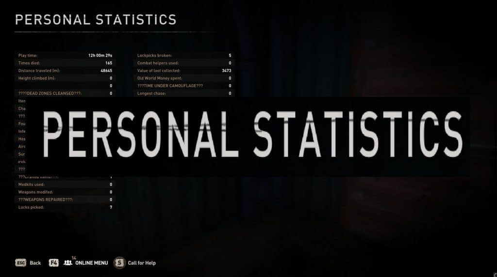 Personal Statistics Unlocked | Dying Light 2 Mod